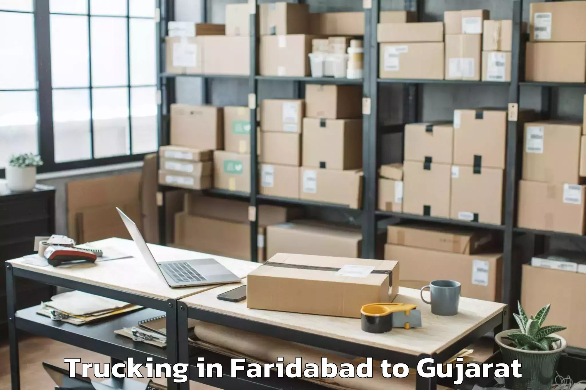 Leading Faridabad to Satlasana Trucking Provider